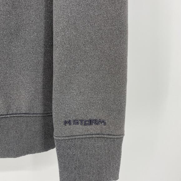 UNDER ARMOUR Women's Sweatshirt Size M Fleece Big Logo Grey Pullover Hoodie - Picture 3 of 5